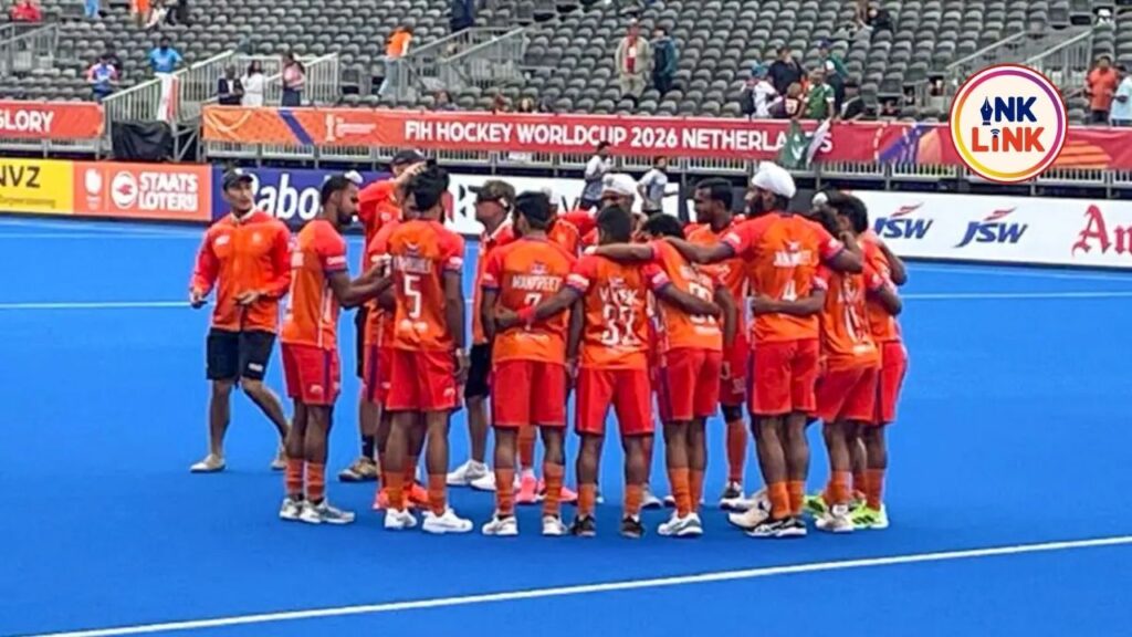 Hockey World Cup 2026 में बेल्जियम के खिलाफ मुकाबला खेलती भारतीय पुरुष हॉकी टीम